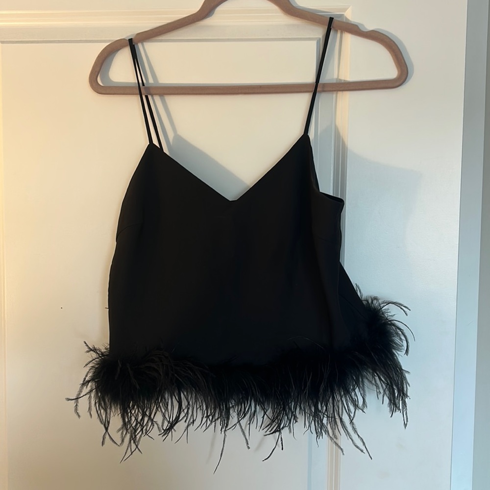 Lucy Paris black feather tank